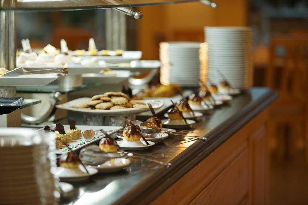 Dessert station with pastries and pralines